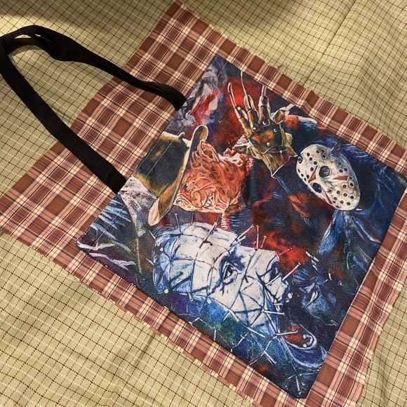 Goth horror eco friendly canvas tote bag - Picture 3 of 4